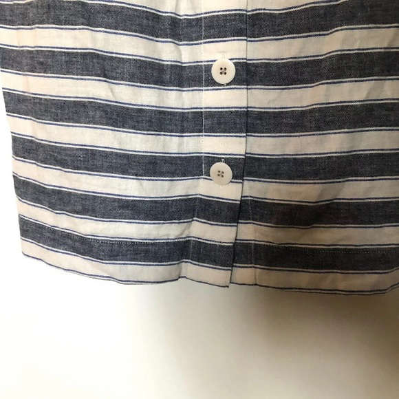 Madewell Blue/White Stripe Round Neck Cap Sleeve T-Shirt Dress w/ Pockets W XS - Picture 5 of 8